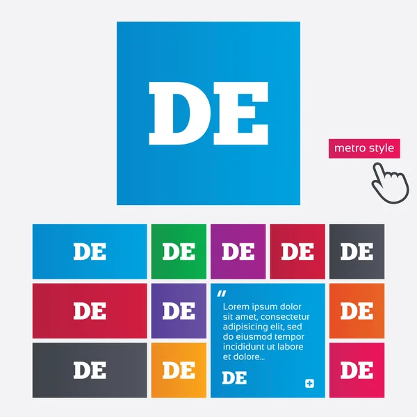 German language sign icon. DE Deutschland. — Stock Photo, Image
