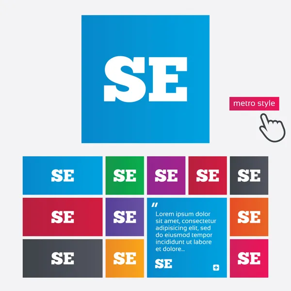 Icono de signo de idioma sueco. Traducción SE — Foto de Stock