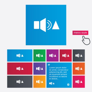Hoparlör ses ayarı yüksek sesle işareti simgesi. sembol ses.