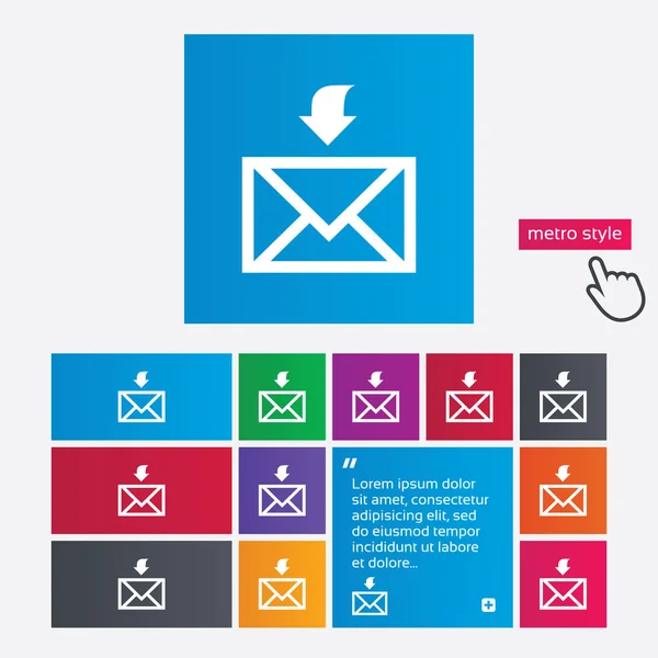 Mail receive icon. Envelope symbol. Get message — Stock Photo, Image