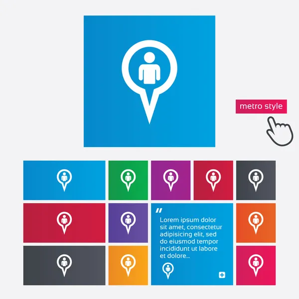 地图指针用户签名图标。标记符号. — 图库照片