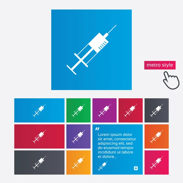 Spuit teken pictogram. geneeskunde symbool. — Stockfoto