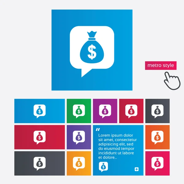 Icono de signo de bolsa de dinero. Dólar USD moneda . —  Fotos de Stock