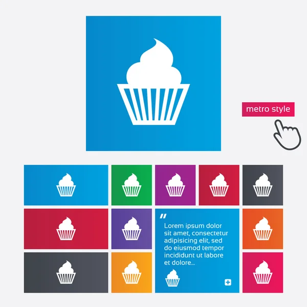 Muffin-Zeichen. Cupcake-Symbol. — Stockfoto