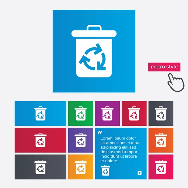 Recycle bin icon. Reuse or reduce symbol. — Stock Photo, Image