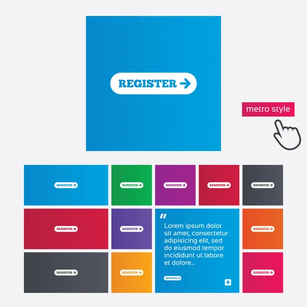 Registreren met pijlpictogram teken. lidmaatschap symbool — Stockfoto