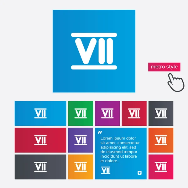 Romeinse cijfers zeven pictogram. Romeinse nummer zeven teken. — Stockfoto