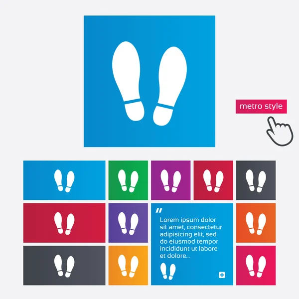 Icono de señal de zapatos de impresión. Símbolo de impresión del zapato —  Fotos de Stock