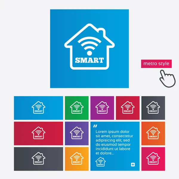 Icono de signo de casa inteligente. Botón casa inteligente . — Foto de Stock