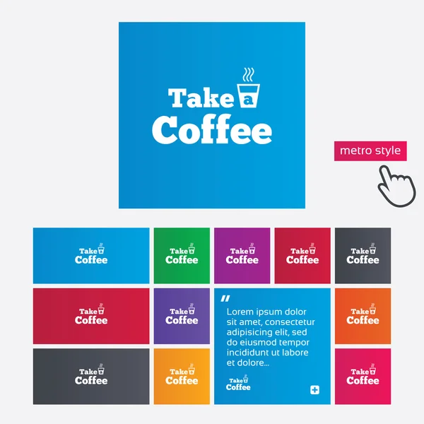 Take a Coffee sign icon. Hot Coffee cup. — Stock Photo, Image