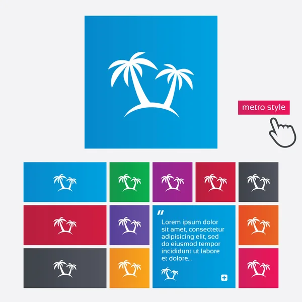 Palm tree tecken ikon. resor resa symbol. — Stockfoto