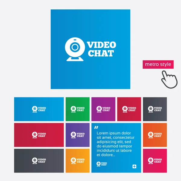 Ícone de sinal de vídeo chat. Webcam vídeo talk . — Fotografia de Stock