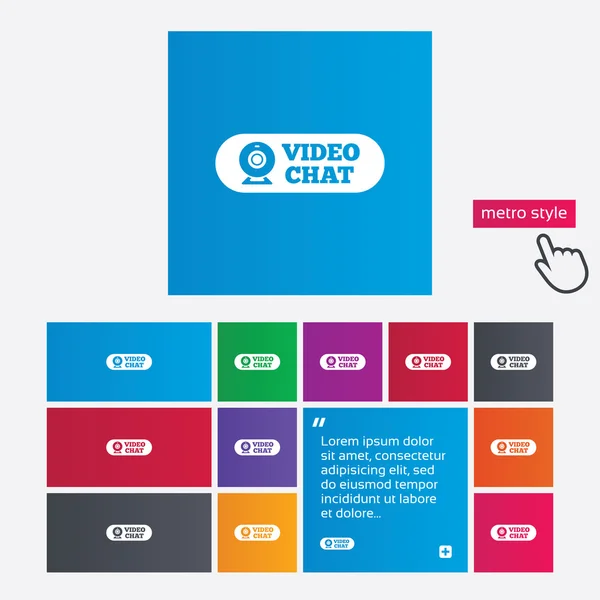 Video chat teken pictogram. webcam video talk. — Stockfoto