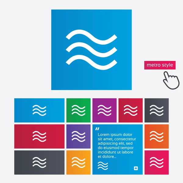 Vatten vågor tecken ikon. översvämning symbol. — Stockfoto