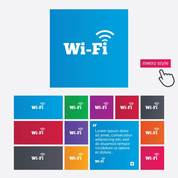 免费 wifi 上网的标志。wifi 符号。无线网络. — 图库照片