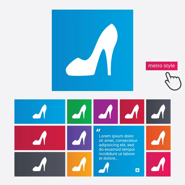 Icono de signo de zapato de mujer. Zapato tacones altos . —  Fotos de Stock