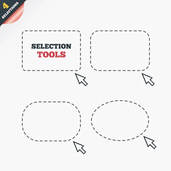 Rectángulos de selección. Líneas discontinuas con cursor . — Vector de stock