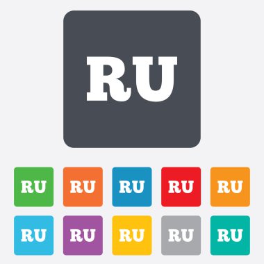 Rusça dil işareti simgesi. ru çeviri