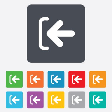 giriş işareti simgesi. sembol olarak oturum açın. ok.