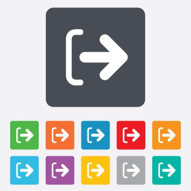 çıkış işareti simgesi. sembol oturum. ok.