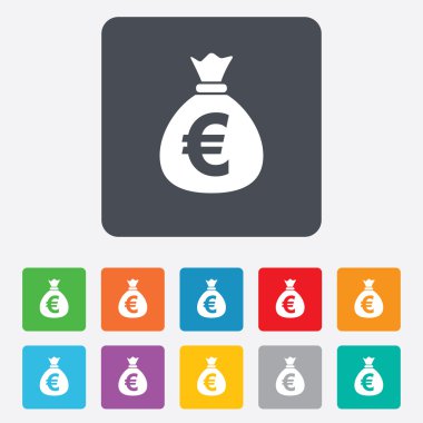 para çantası işareti simgesi. Euro eur para.