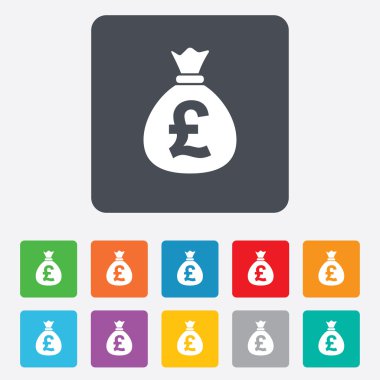 para çantası işareti simgesi. pound gbp para birimi.