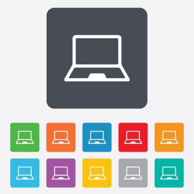 laptop işareti simgesi. Notebook pc simgesi.