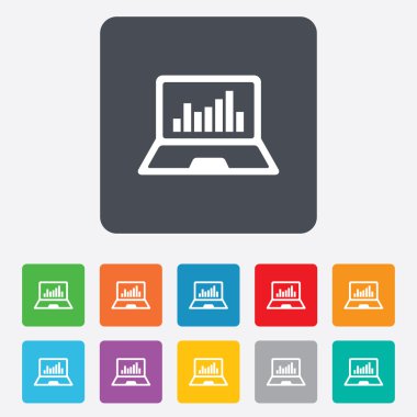 laptop işareti simgesi. grafik sembolü ile defter pc