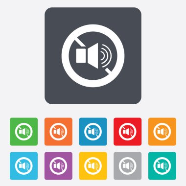 Hoparlör ses işareti simgesi. sembol ses yok.