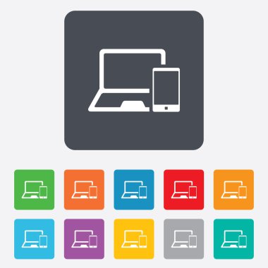 Mobil cihazlar işaret. defter ve smartphone.