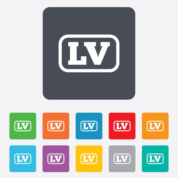 Знак латышского языка. LV transfer — стоковый вектор