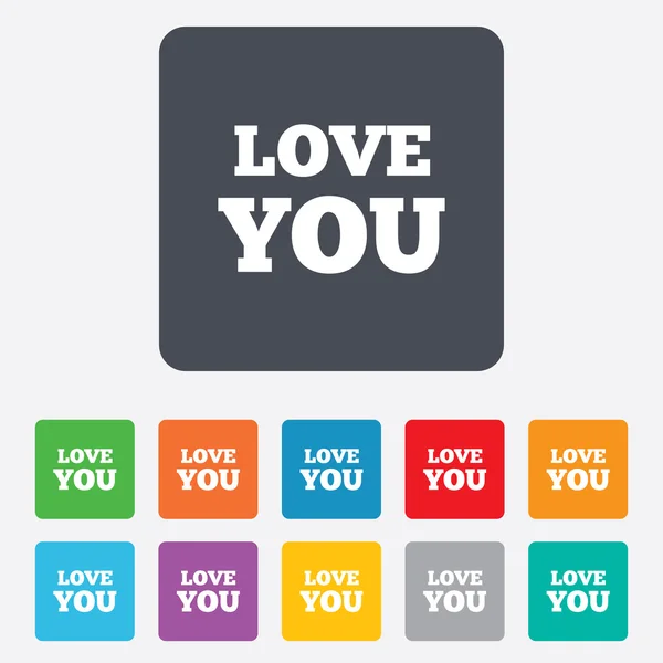 Love you sign icon. Valentines day symbol. — Stock Vector