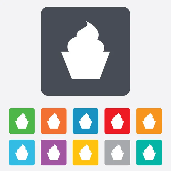 Muffin teken pictogram. Cupcake symbool. — Stockvector