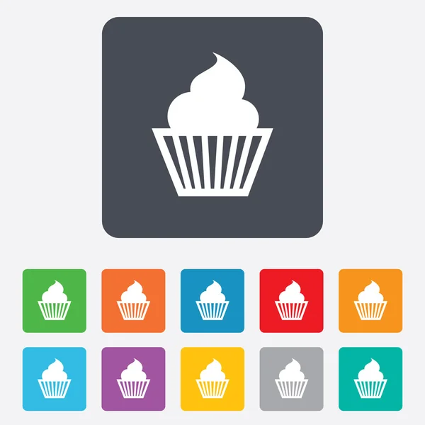 Εικονίδιο "υπογραφή" muffin. cupcake σύμβολο. — Διανυσματικό Αρχείο
