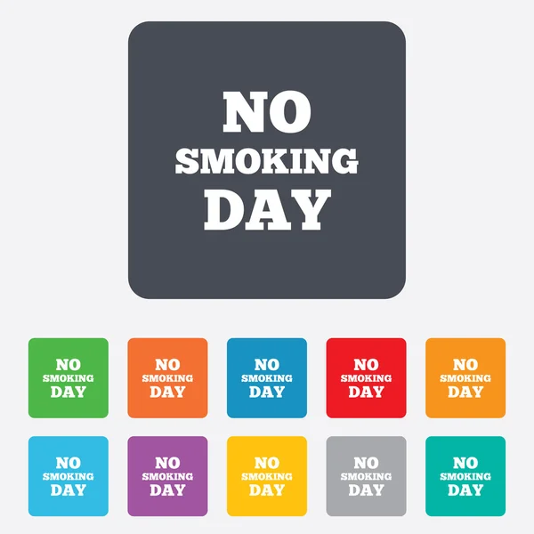 Non fumare giorno segno icona. Smettere di fumare giorno . — Vettoriale Stock