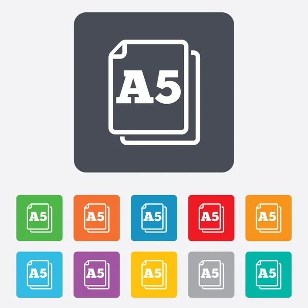 Paper size A5 standard icon. Document symbol. — Stock Vector