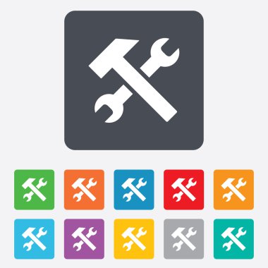 Onarım aracı işareti simgesi. hizmet simgesi.