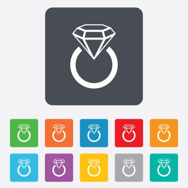 Takı işareti simgesi. elmas simgesi ile ring.