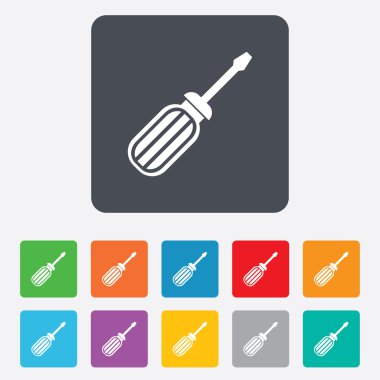 tornavida aracı işareti simgesi. sembol tamir.