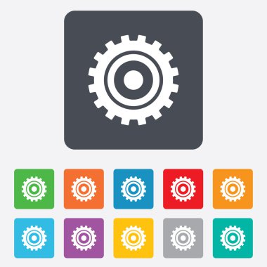 COG ayarları işareti simgesi. Dişli Dişli sembolü.