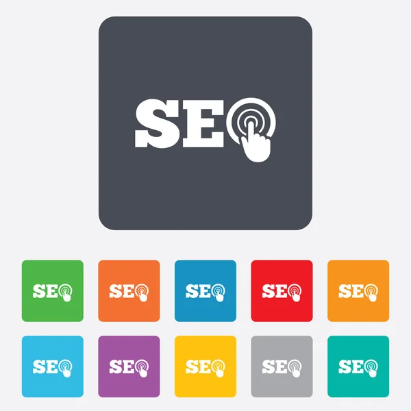 SEO teken pictogram. Search engine optimalisatie symbool. — Stockvector