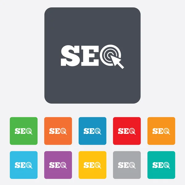 SEO sign icon. Search Engine Optimization symbol. — Stock Vector