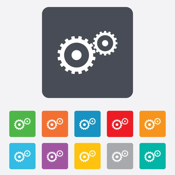 Icono de signo de configuración de engranaje. Cogwheel símbolo de engranaje . — Vector de stock