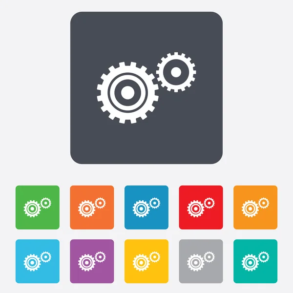 Icono de signo de configuración de engranaje. Cogwheel símbolo de engranaje . — Vector de stock