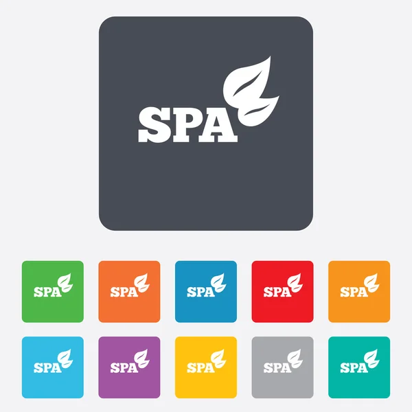 Spa işareti simgesi. Spa yaprakları sembolü. — Stok Vektör