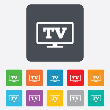 geniş ekran tv işareti simgesi. televizyon set simgesi.