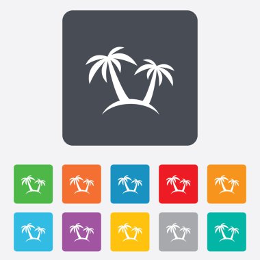 palmiye ağacı işareti simgesi. seyahat gezi sembolü.