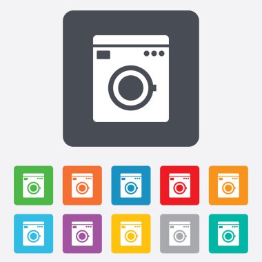 Washing machine icon. Home appliances symbol. clipart
