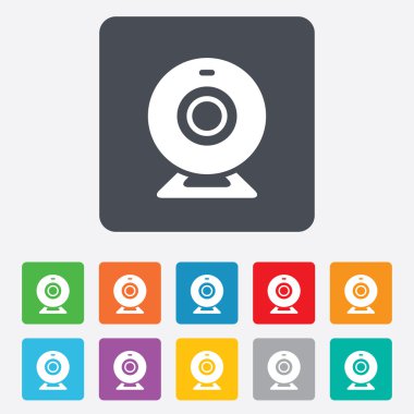 Webcam işareti simgesi. Web video sohbet sembolü.