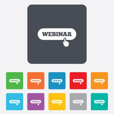 Webinar el işaretçisi işareti simgesi. Web Çalışma